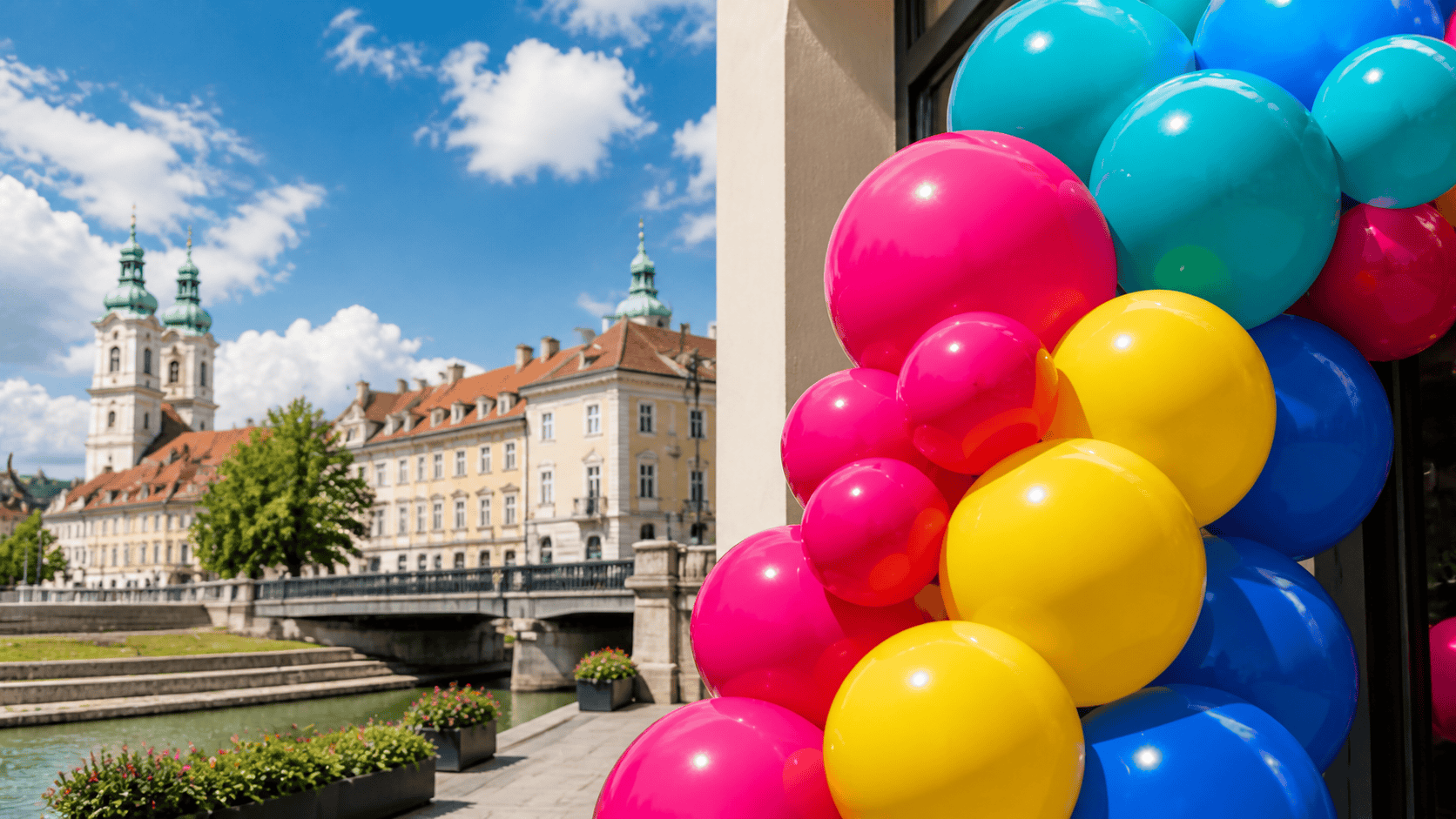 Győr látképe a Rábán, ahol Anita dolgozik